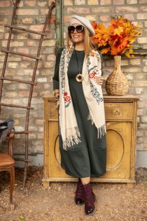 Hagyma maxi ruha - khaki 