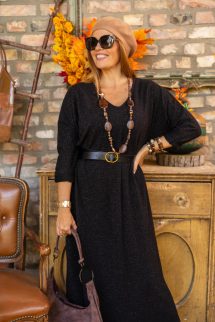 Puha öves ruha - fekete