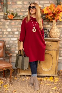 Csípőzsebes tunika - bordó