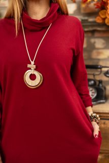 Csípőzsebes tunika - bordó