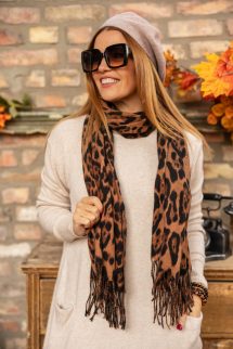 Kötött , zsebes ruha , kerek nyakkal - bézs 