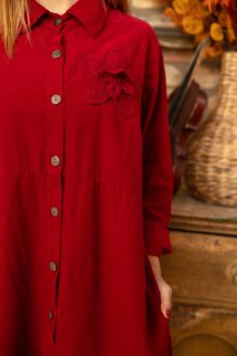 Végiggombos maxi kord ruha 