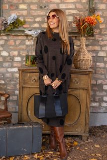 Pöttyös kötött ruha 