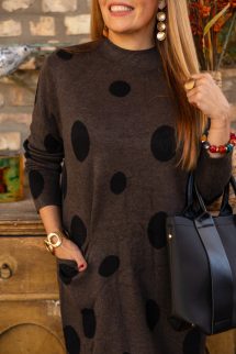 Pöttyös kötött ruha 