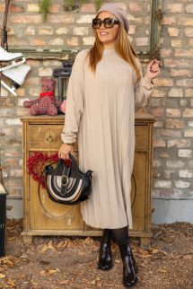 Bordázott kötött ruha 