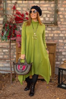 Cikk-cakk maxi ruha - zöld 