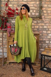 Cikk-cakk maxi ruha - zöld 