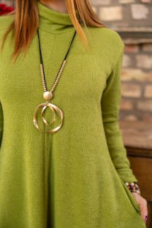 Cikk-cakk maxi ruha - zöld 