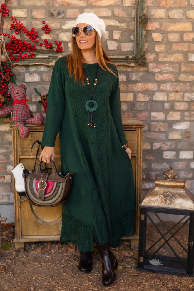 Horgolt ruha - zöld 