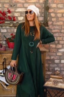 Horgolt ruha - zöld 