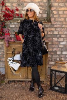 "Arcos" , kámzsa ruha - fekete