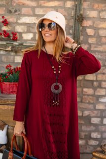 Horgolt ruha - bordó 