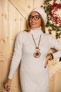 Csavart garbós tunika - bézs