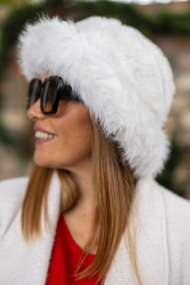 Szőrme kalap - fehér 