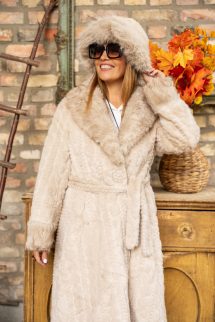 Szőrme kalap - bézs 