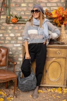 Egyszínű , puha sál - szürke 