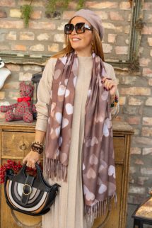 Szívecske sál - világos barna alap