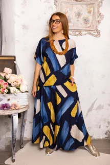 Színes , mintás szett - kék