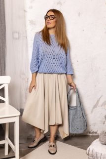 Cakkos velúr szoknya - bézs 