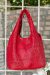 Csipkehatású táska - piros