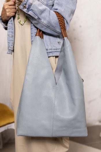 Fonott pántos táska - kék