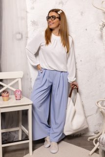 Minimalista gombos válltáska - fonott pánttal - fehér 