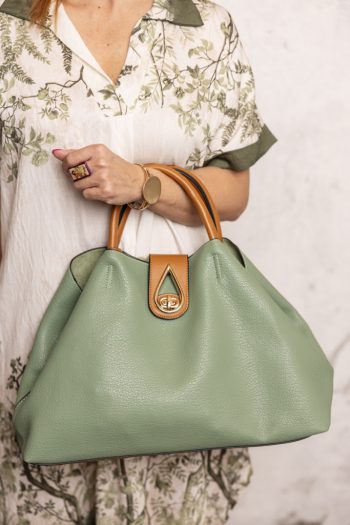 Elegáns , nagyméretű táska - zöld 