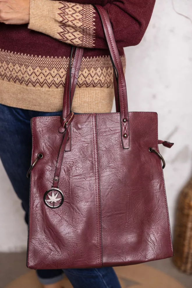 Karika shopper táska - burgundi 