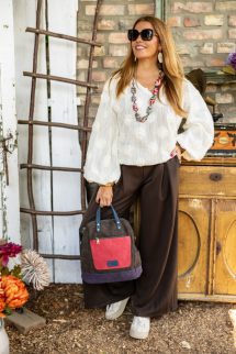 Színes hátitáska - csokoládé