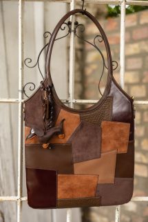 Patchwork táska - csokoládé