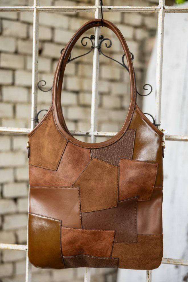 Patchwork táska - barna 