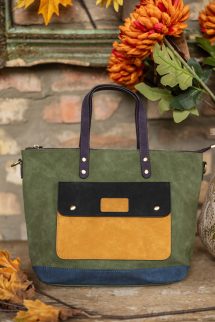 Négyzet extra táska - zöld 