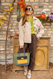 Négyzet extra táska - zöld 