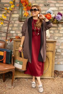 Négyzet extra táska - barna 