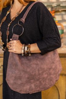 Karika pántos táska - csokoládé