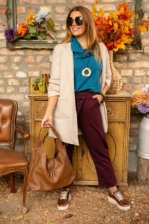 Stílusos city táska - barna