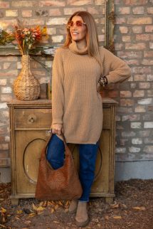 Köves , city táska - csau barna 