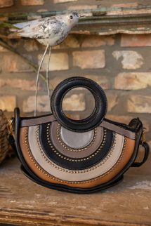 Félkör extra táska - fekete/ezüst/bézs/szürke