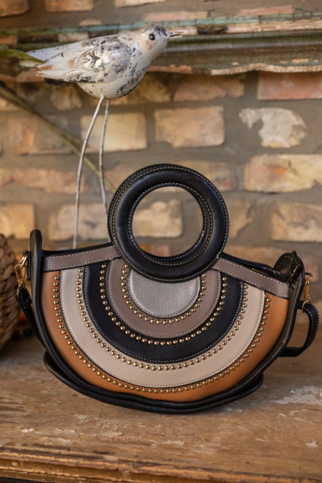 Félkör extra táska - fekete/ezüst/bézs/szürke