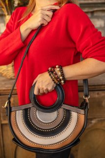 Félkör extra táska - fekete/ezüst/bézs/szürke