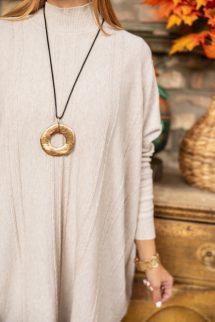 Csavart lepel felső - bézs 