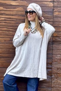 Csavart lepel felső - bézs 