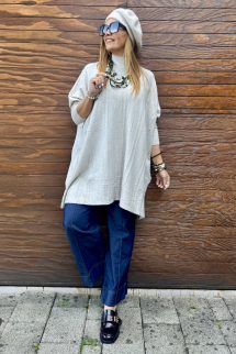 Csavart lepel felső - bézs 