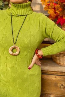 Csavart garbós  tunika - zöld 