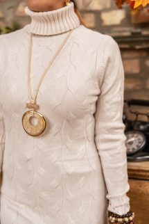 Csavart garbós tunika - bézs