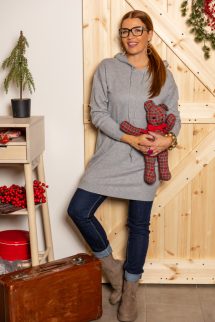 Kapucnis tunika - szürke 